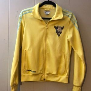 yellow adidas jacket with black stripes